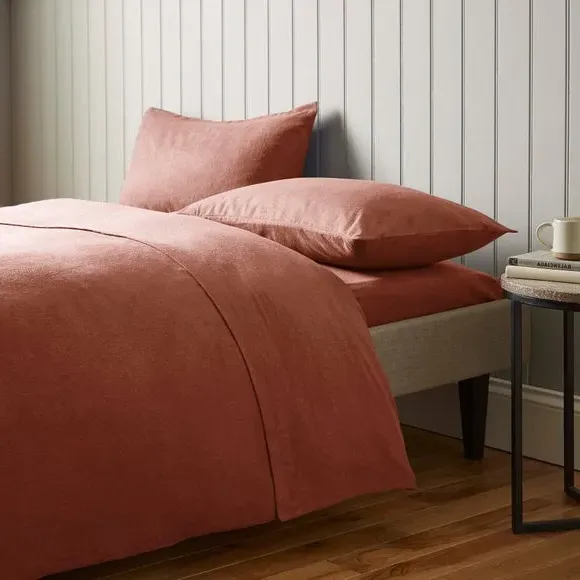 Flat Sheet Brushed Cotton - Terracotta