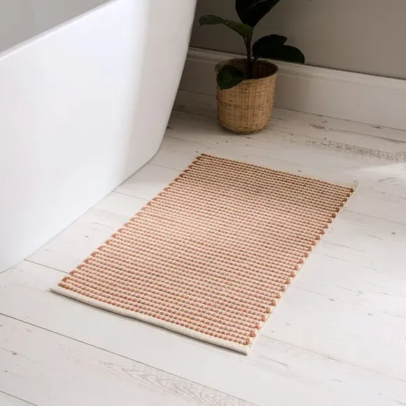 Flat Weave Bath Mat - Clay, Cotton