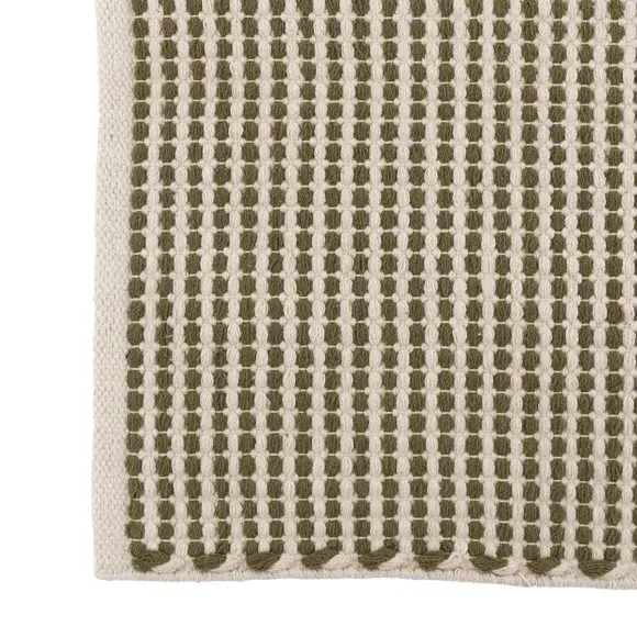 Flat Weave Bath Mat - Olive, Cotton