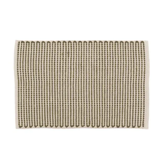 Flat Weave Bath Mat - Olive, Cotton