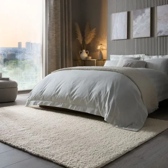 Flatweave Wool Rug - Ivory, New Zealand Wool