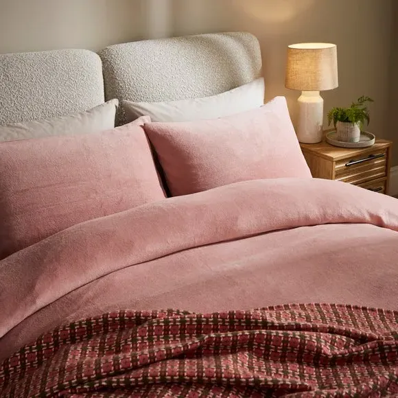 Fleece Duvet Cover Set - Rose, Polyester