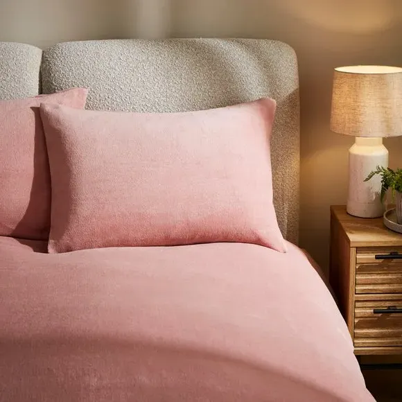Fleece Duvet Cover Set - Rose, Polyester