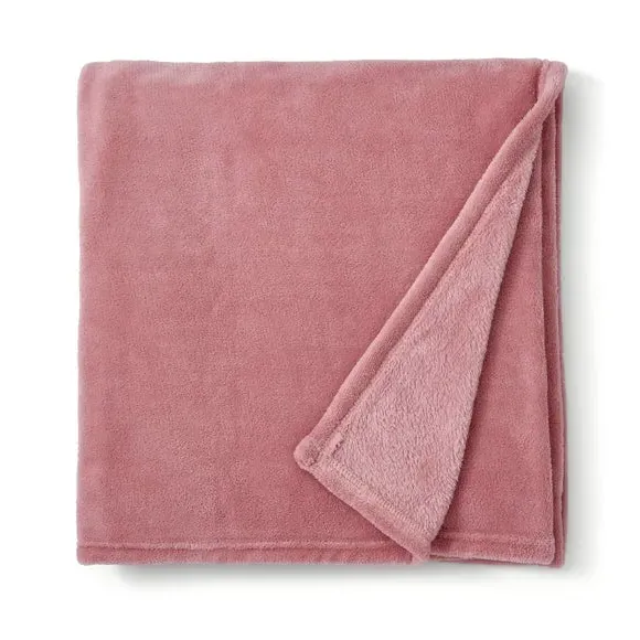 Fleece Throw Blanket - Rose, Polyester