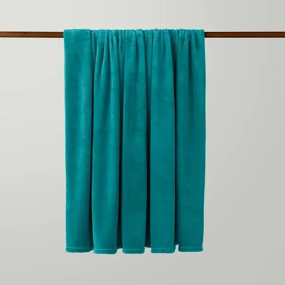 Fleece Throw Blanket - Teal, Polyester