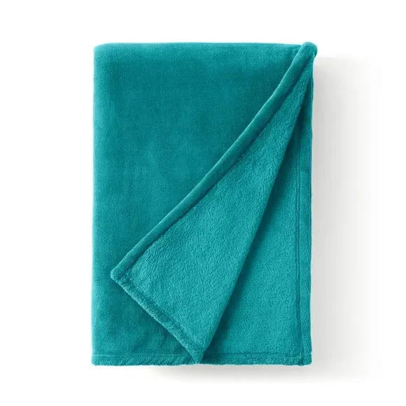 Fleece Throw Blanket - Teal, Polyester
