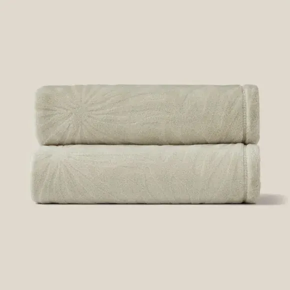 Fleece Throw Blanket with Embossed Pattern - Sage