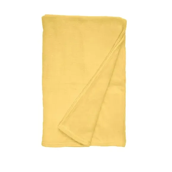 Fleece Throw Blanket - Yellow-Ochre, Polyester