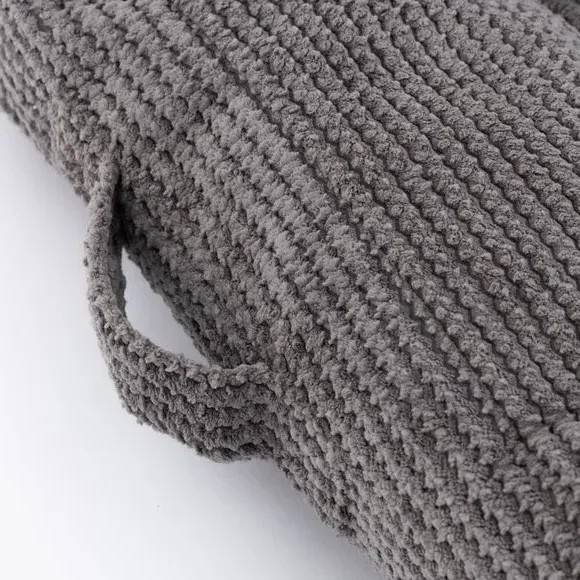 Floor Cushion with Button Detail - Charcoal, Cord