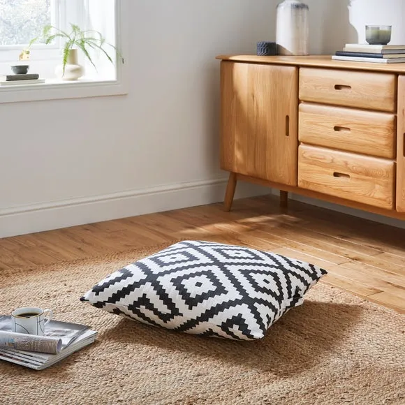 Floor Cushion with Handle - Black, Cotton image