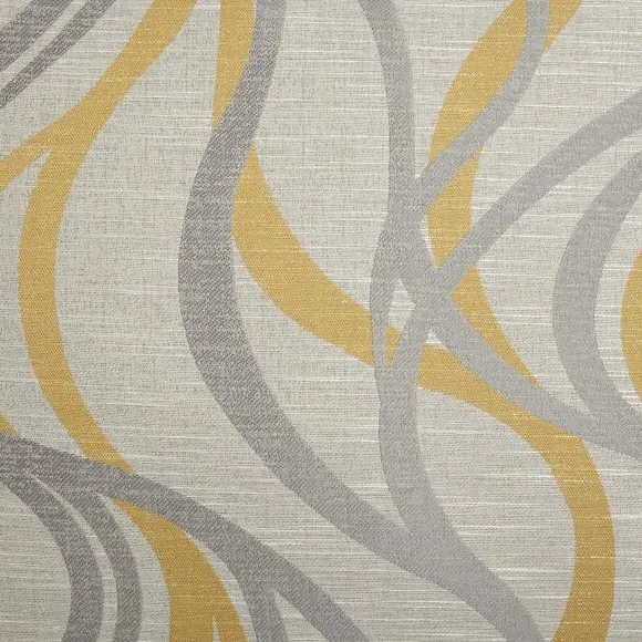 Floor Cushion with Wave Design - Ochre