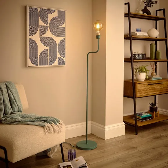 Floor Lamp Base Abstract Design - Blue, Metal