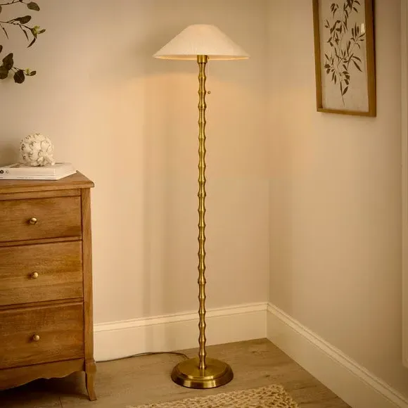 Floor Lamp Base with Pull-Cord - Gold, Metal