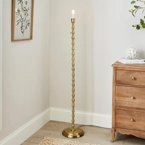 Floor Lamp Base with Pull-Cord - Gold, Metal image