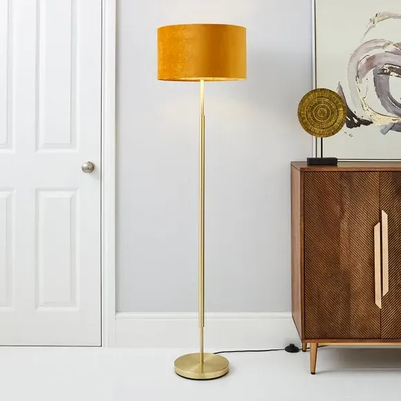 Floor Lamp Base with Switch - Brass, Metal