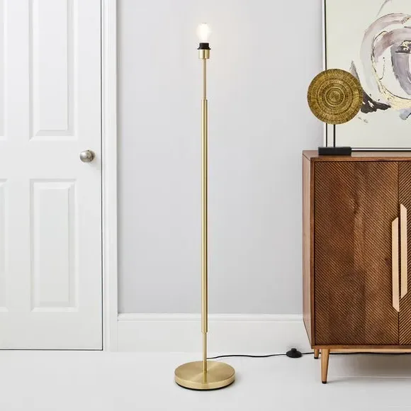 Floor Lamp Base with Switch - Brass, Metal image