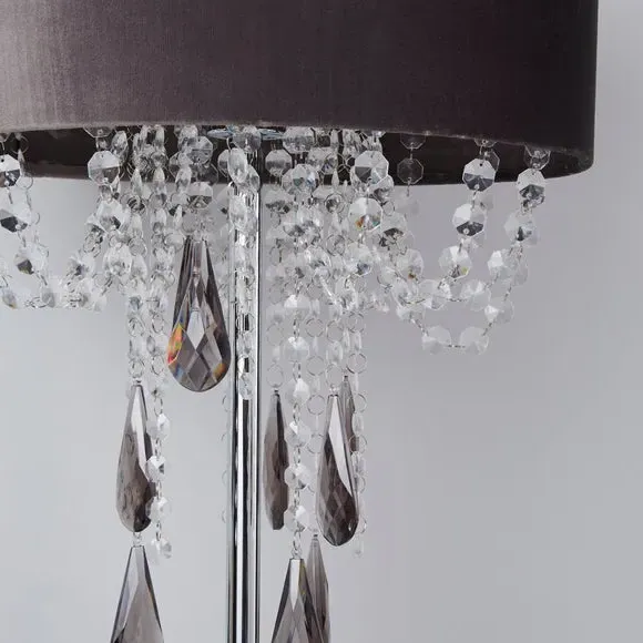 Floor Lamp with Acrylic Drops - Charcoal, Velvet