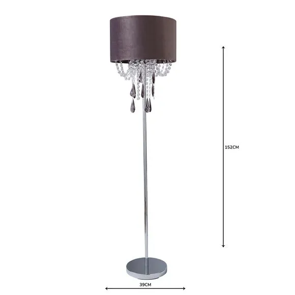 Floor Lamp with Acrylic Drops - Charcoal, Velvet