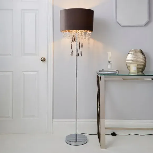 Floor Lamp with Acrylic Drops - Charcoal, Velvet image