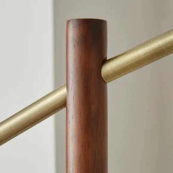 Floor Lamp with Extended Arm - Off-White, Wood