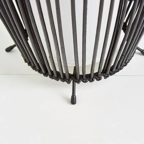 Floor Lamp with Fabric Shade - Black, Bamboo