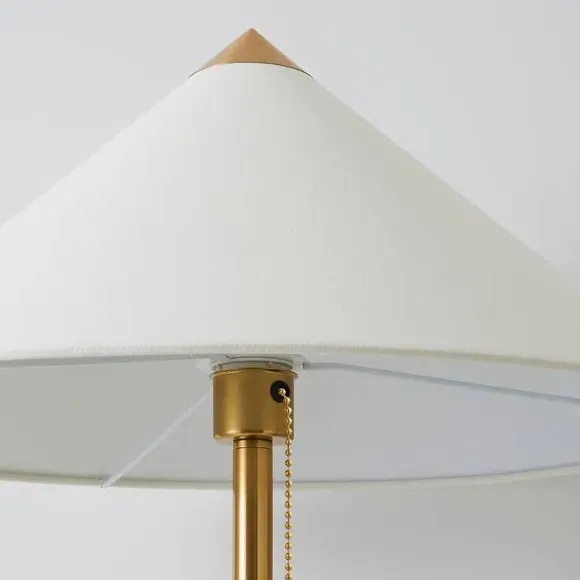 Floor Lamp with Fabric Shade - Brass, Metal