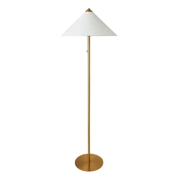 Floor Lamp with Fabric Shade - Brass, Metal