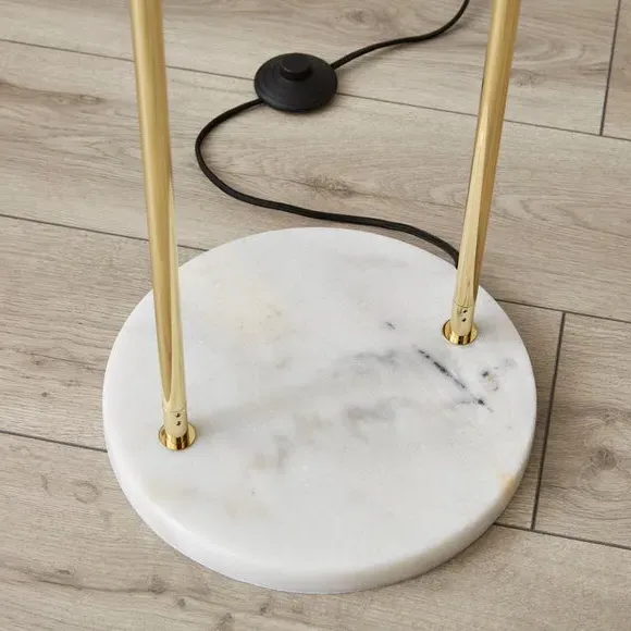 Floor Lamp with Foot Switch - Peacock, Velvet