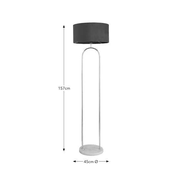 Floor Lamp with Foot Switch - Peacock, Velvet