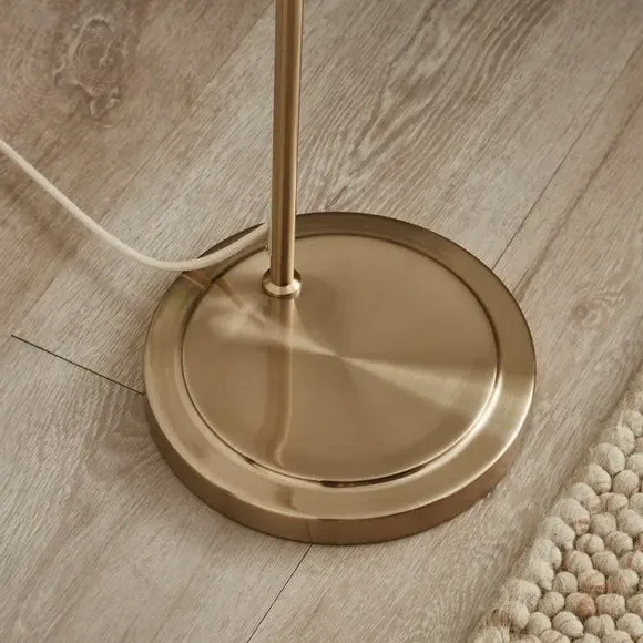 Floor Lamp with Linen Shade - Gold, Metal