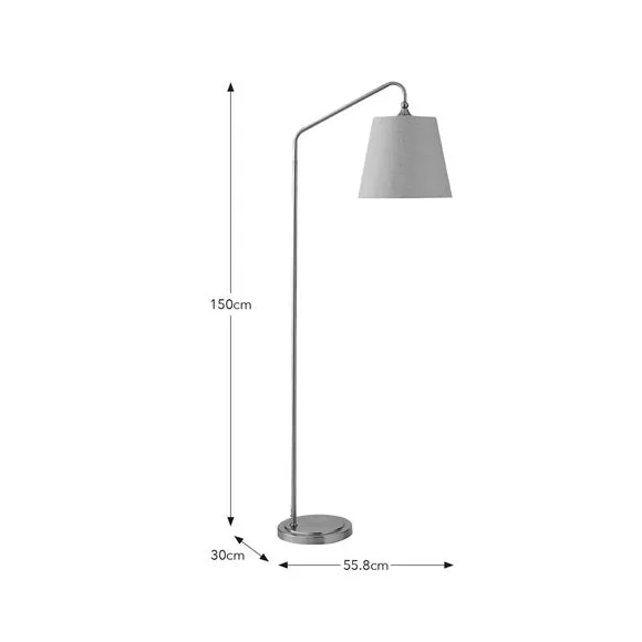 Floor Lamp with Linen Shade - Gold, Metal