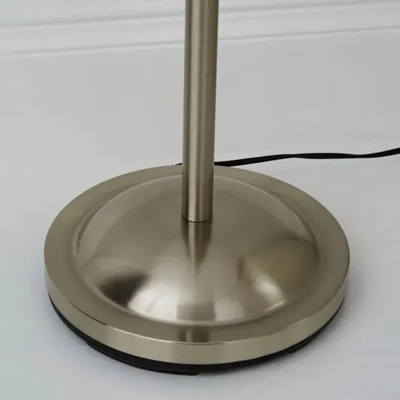 Floor Lamp with Marble Glass - Silver, Nickel