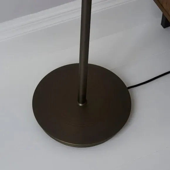 Floor Lamp with Oversized Shade - Natural, Bronze