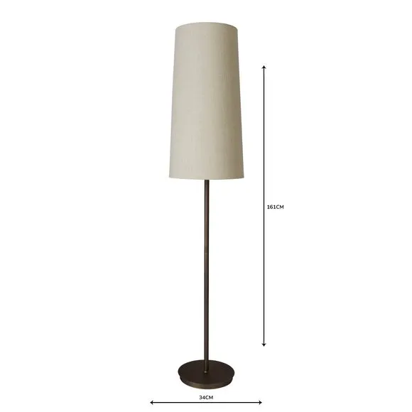 Floor Lamp with Oversized Shade - Natural, Bronze