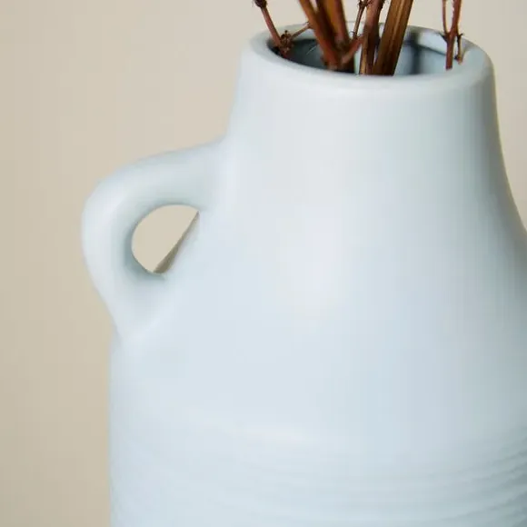 Floor Vase with Handle - Blue, Ceramic