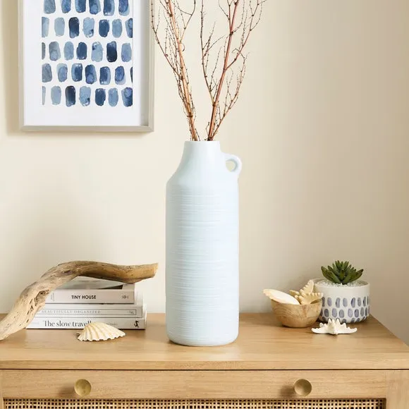 Floor Vase with Handle - Blue, Ceramic image