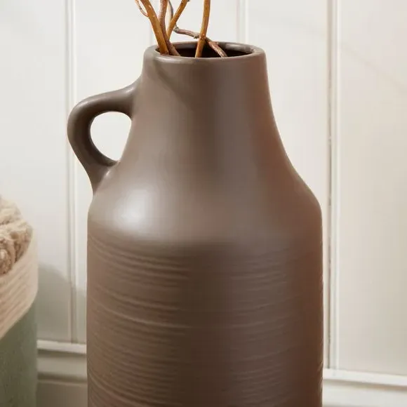 Floor Vase with Handle - Chocolate, Ceramic