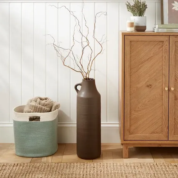 Floor Vase with Handle - Chocolate, Ceramic