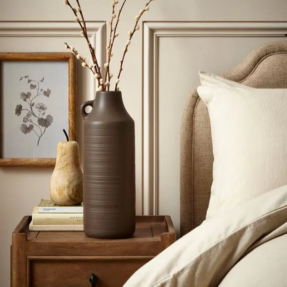 Floor Vase with Handle - Chocolate, Ceramic image