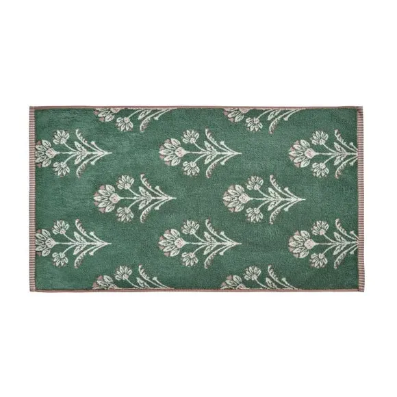 Floral Bath Towel - Green, Cotton