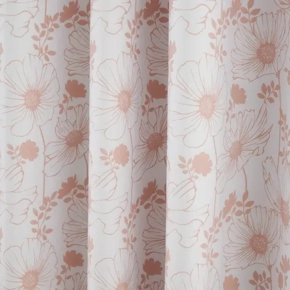 Floral Blackout Eyelet Curtains - Blush, Polycotton