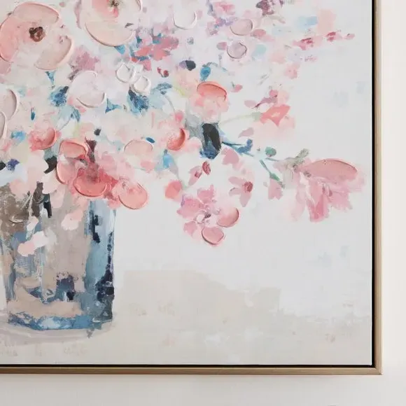 Floral Canvas Print - Pink, MDF Frame
