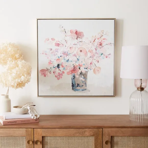 Floral Canvas Print - Pink, MDF Frame image