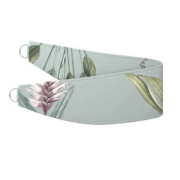 Floral Curtain Tieback Fire Retardant - Blue