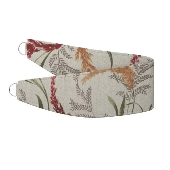Floral Curtain Tieback Fire Retardant - Garnet