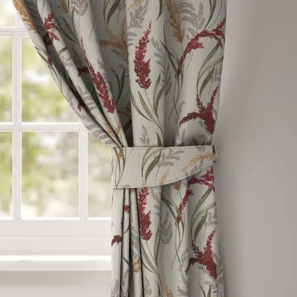 Floral Curtain Tieback Fire Retardant - Garnet image
