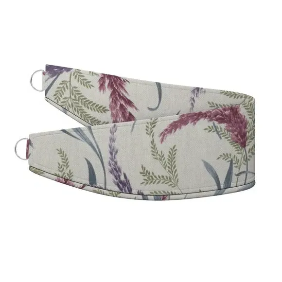 Floral Curtain Tieback Fire Retardant - Heather