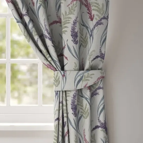 Floral Curtain Tieback Fire Retardant - Heather