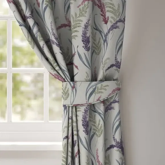 Floral Curtain Tieback Fire Retardant - Heather