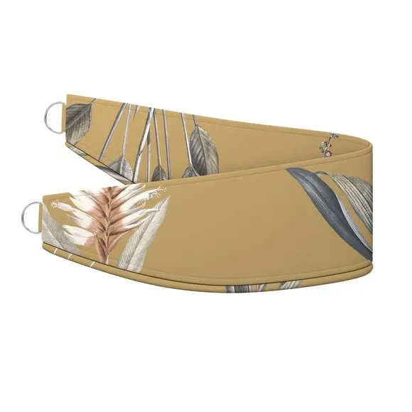 Floral Curtain Tieback Fire Retardant - Ochre